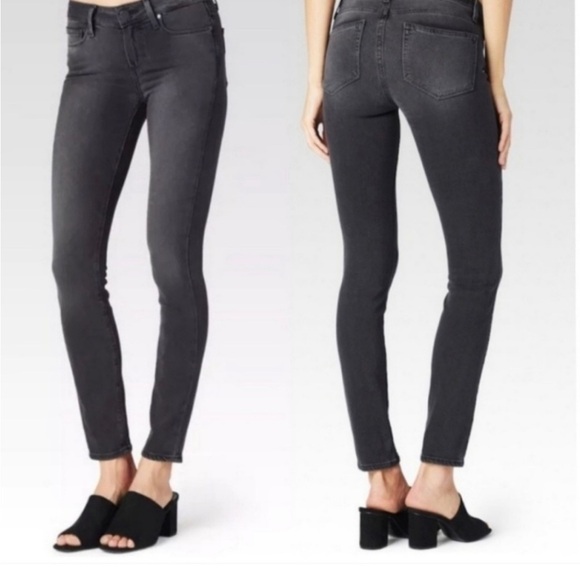Paige Verdugo Jeggings 5 pocket denim jeans in charcoal gray EUC - Picture 1 of 9